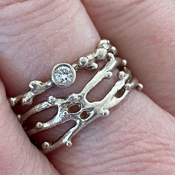 Sterling silver diamond rings - Picture 7 of 8